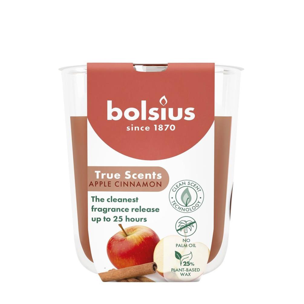Bolsius Apple Cinnamon True Scents Small Glass Jar Candle £3.95